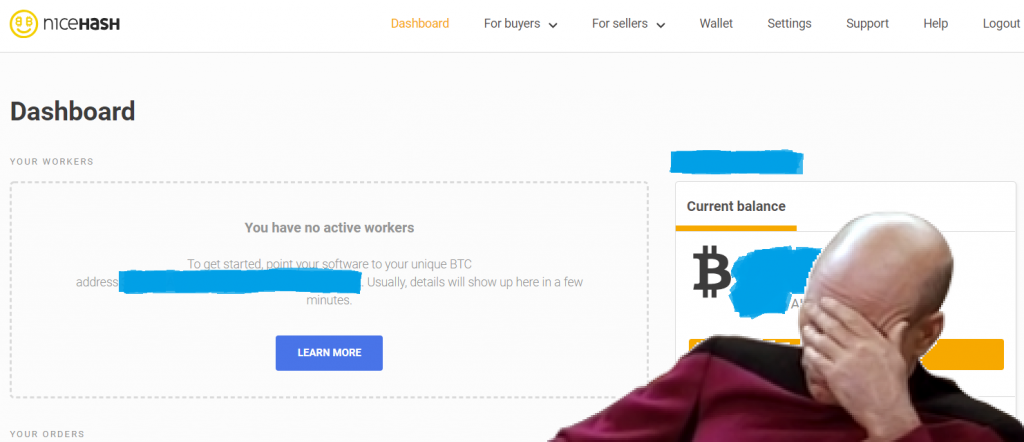 nicehash you have no active workers
